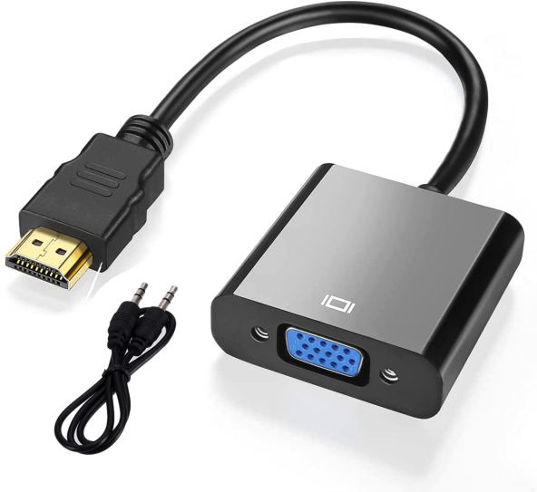 Hdmi To Vga Dönüştürücü Ses Çıklışlı Hdmi Giriş Vga Çıkış Hdmı Vga Kablo Hdmi Erkek Vga Dişi ürün görseli 1