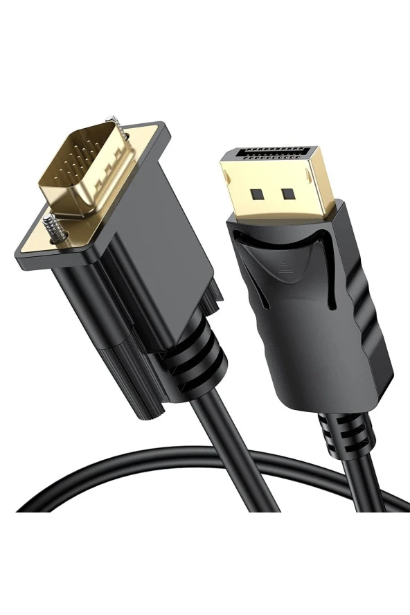 1.8 Metre Display Port To Vga Kablo Display Vga Dp To Vga 1.8m Displayport Erkek Vga Erkek Kablo ürün görseli 1