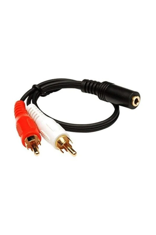 Dişi Stereo Lale Kablo Dişi 3.5 mm Rca Kablo Stereo 3,5 mm Dişi 2x Rca Erkek Ses Çevirici Kablo ürün görseli 1