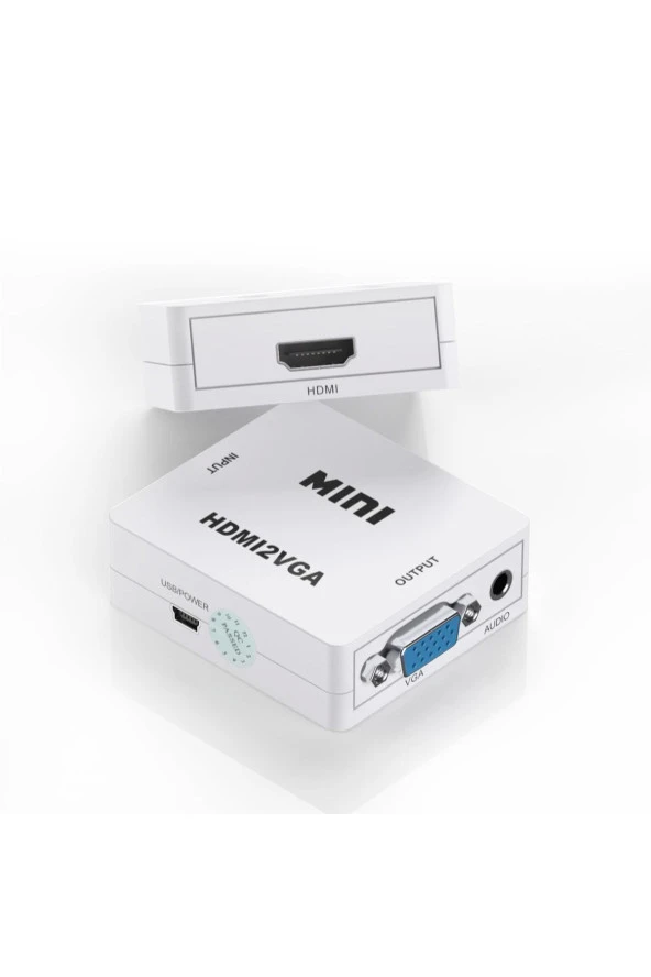 Hdmi To Vga Full Hd 1080p Görüntü Ve Ses Dönüştürücü Çevirici Hdmi In Vga Out Converter Hdmi Vga ürün görseli 1