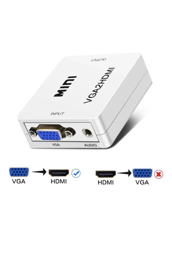 Vga To Hdmi Full Hd 1080p Görüntü Ve Ses Dönüştürücü Çevirici Vga2hdmı Converter Adaptör ürün görseli 1