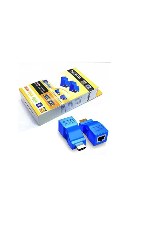 Hdmi Extender Hdmı - Rj45 Ağ Kablosu Ile Hdmi Uzatıcı Dönüştürücü Tekrarlayıcı Cat 5e /6 30m ürün görseli 1