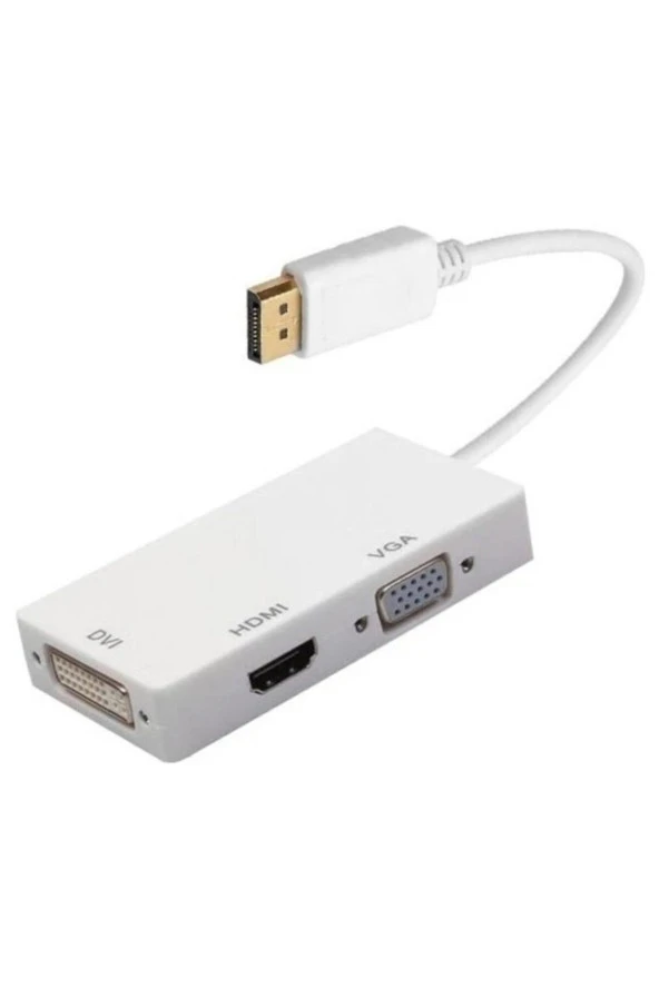 Display Port To Dvı/vga/hdmı 3in1 Çevirici Adaptör Kablo Display Dvı Vga Hdmı Combo ürün görseli 1