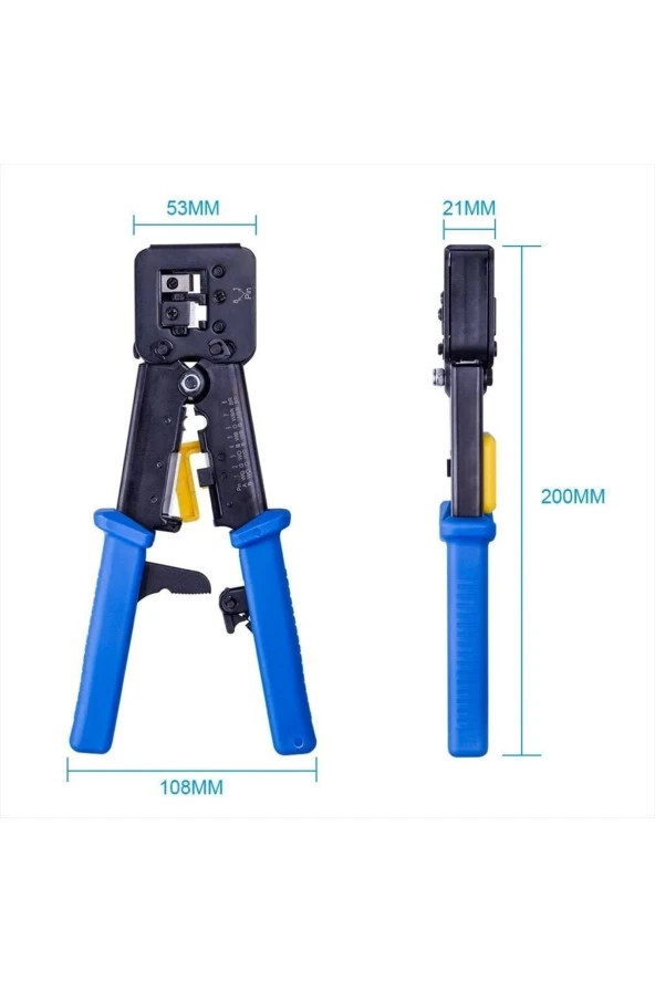 Yeni Nesil Rj45 Pense Ezrj45 Sıkma Pensesi Rj11 Rj12 Rj45 Ethernet Konektörü Sıkma Kesme Soyma ürün görseli 1