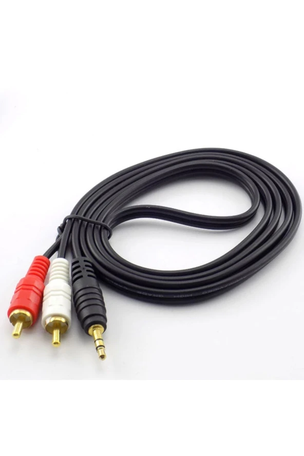 1.5 Metre Stereo Lale Kablo Ses Sistemi Kablosu Aux Rca 1.5m Stereo 2 Rca Erkek Kablo 3.5mm ürün görseli 1