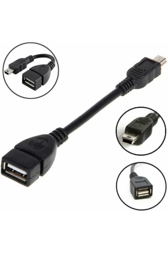 Mini Usb Otg Kablo 5 Pin Mini Usb Dişi Usb - Resim 2