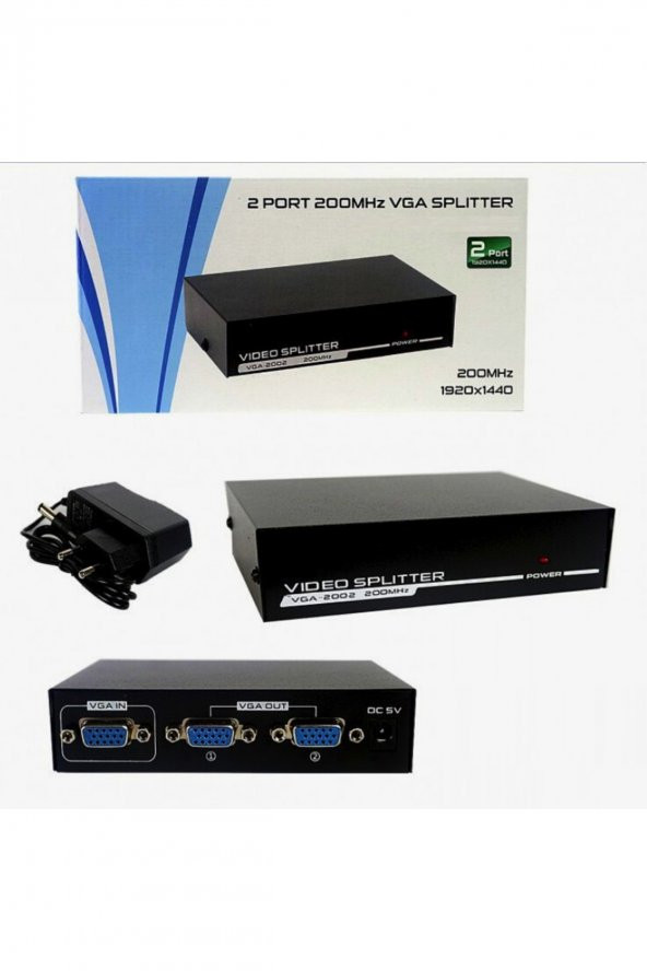 2 Port Vga Splitter Adaptör Destekli Vga Görüntü Çoklayıcı 15 Pin 2li Vga Çoğaltıcı 1 In 2 Out ürün görseli 1