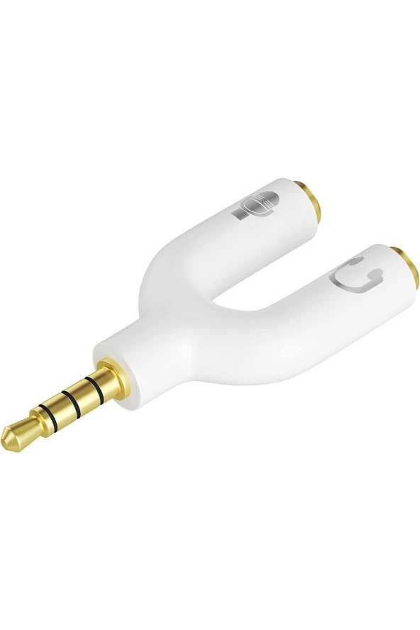 Kulaklık Mikrofon Birleştirici Aparat 3.5mm Erkek 2x3.5mm Dişi Kulaklık Mic Audio Y Splitter Headpho ürün görseli 1