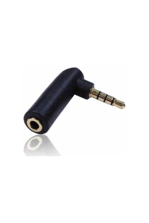 Stereo L Aparat 4 Boğumlu 3.5 Mm Stereo 90 Derece Sağ Açılı Çevirici Jak Dişi Erkek L ürün görseli 1