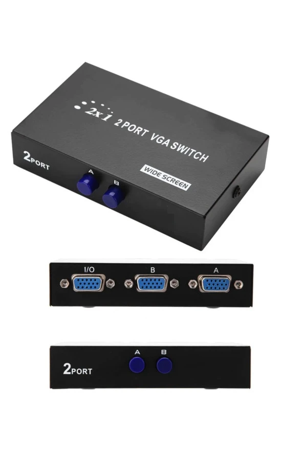 2 Port Vga Switch 2 Kasa 1 Monitör Vga Seçici Vga Giriş Çoklayıcı 2 Giriş 1 Çıkış 15 Pin Vga ürün görseli 1