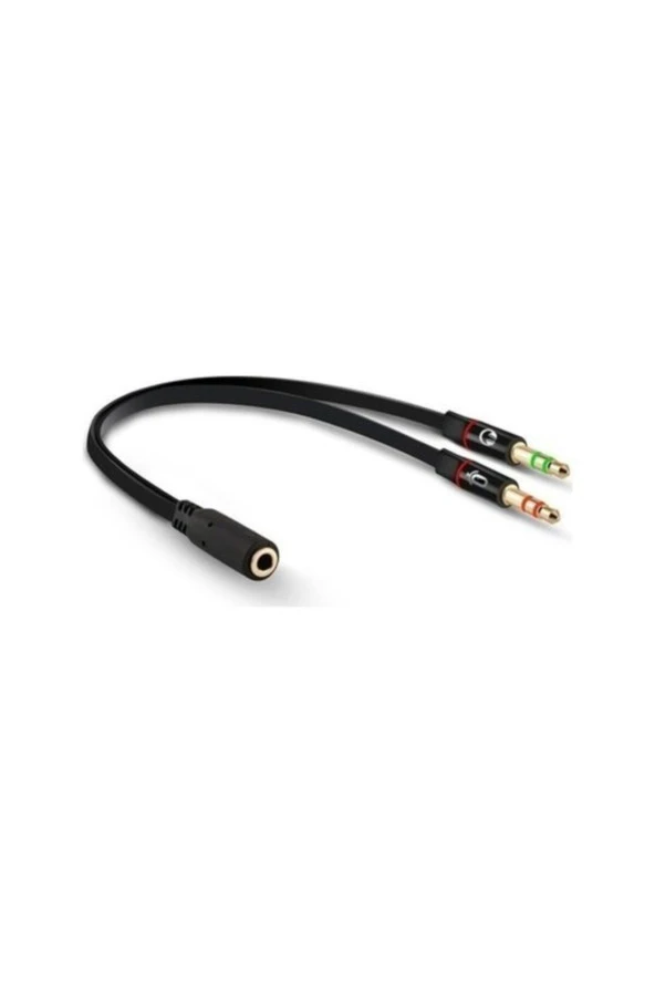 Kulaklık Mikrofon Ayırıcı Kablo Y Splitter Kablo 2 X 3.5 Mm Headphone ürün görseli 1