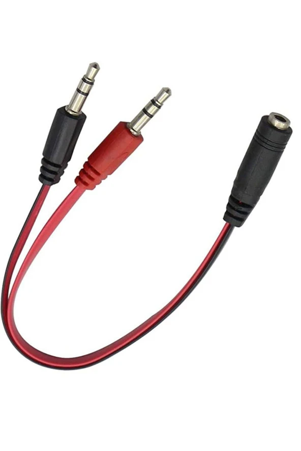 2 Erkek 1 Dişi 3.5mm Kulaklık Mikrofon Ayırıcı Pc Dizüstü Mic Audio Y Splitter Kablosu Headset ürün görseli 1