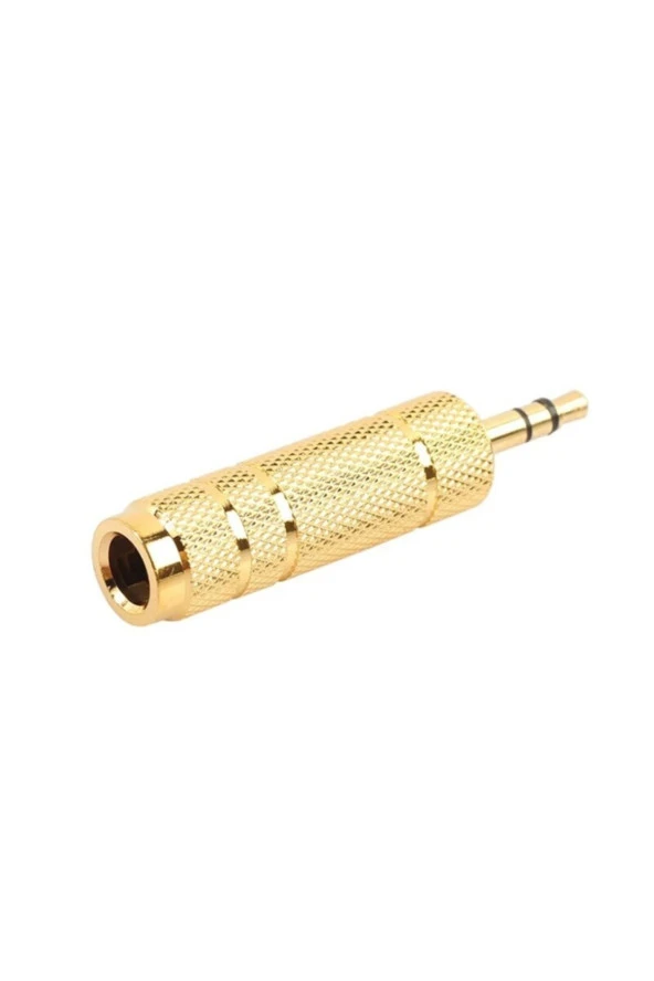 Gold 6.3mm 3.5mm Çevirici 6.3 Mm Dişi 3.5 Mm Erkek Adaptör Kulaklık Mikrofon Jakı ürün görseli 1
