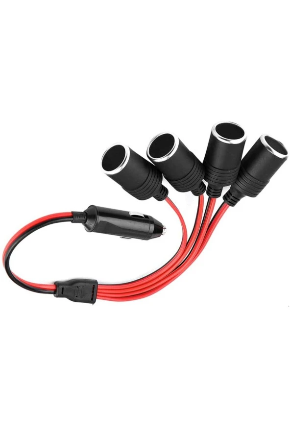 Araç Çakmaklık Çoklayıcı Splitter 1 Erkek 4 Dişi Çakmak Uzatma 12v-24v ürün görseli 1