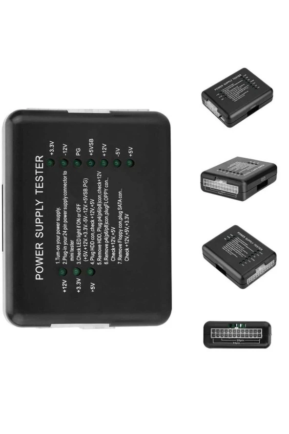 Power Suply Arıza Tespit Cihazı Power Test 20/24 Pin Için Psu Atx Sata Hdd Test Led 12v/5v/3.3v Pc ürün görseli 1