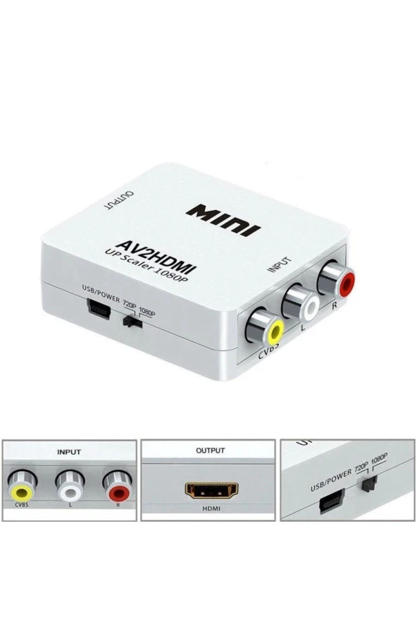 Rca To Hdmi Görüntü Ve Ses Dönüştürücü Çevirici Av In Hdmı Out Converter Adaptör Lale Cvsb ürün görseli 1