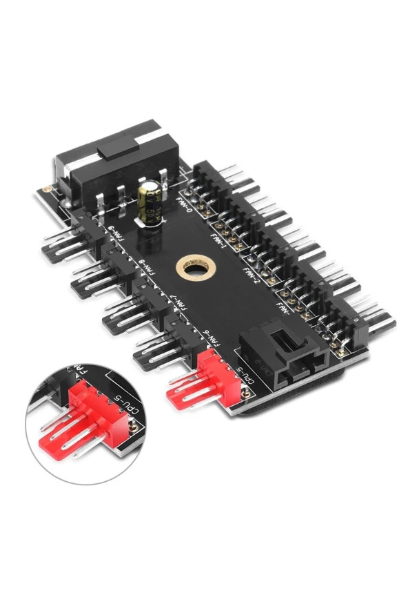 10 Port Fan Çoklayıcı 10lu Fan Kontrol Pwm 12v 4 Pin Fan Denetleyici Molex Ide ürün görseli 1
