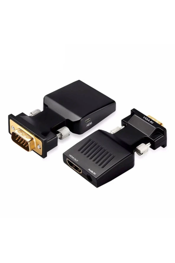 Vga Hdmi Dönüştürücü Aktif Vga Audio To Hdmı Çevirici Vga Erkek Hdmi Dişi Vga In Hdmi Out Converter ürün görseli 1