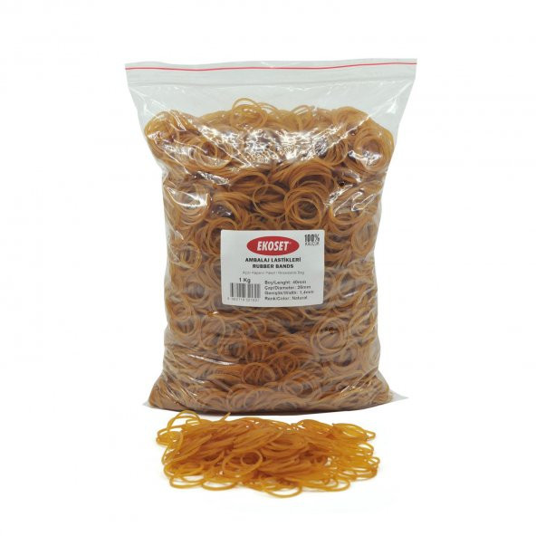 Ekoset Kauçuk Paket Ambalaj Para Lastiği 40lık 1 Kg 40mm ürün görseli 1
