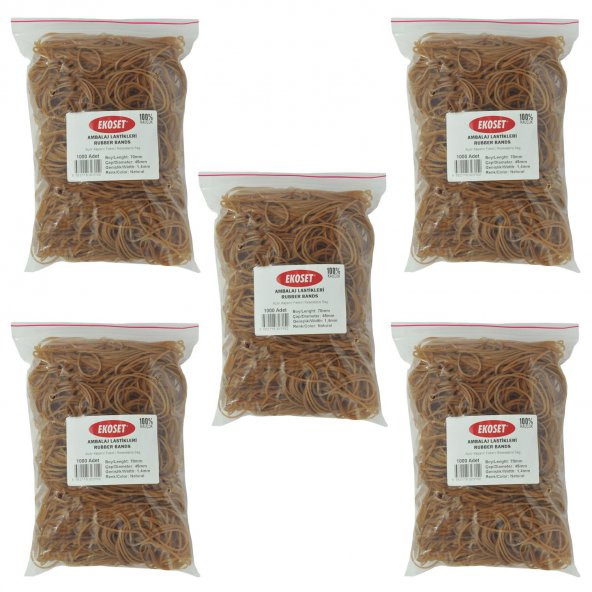 Ekoset 70mm Kauçuk Paket Ambalaj Para Lastiği 5.000 Adet ürün görseli 1
