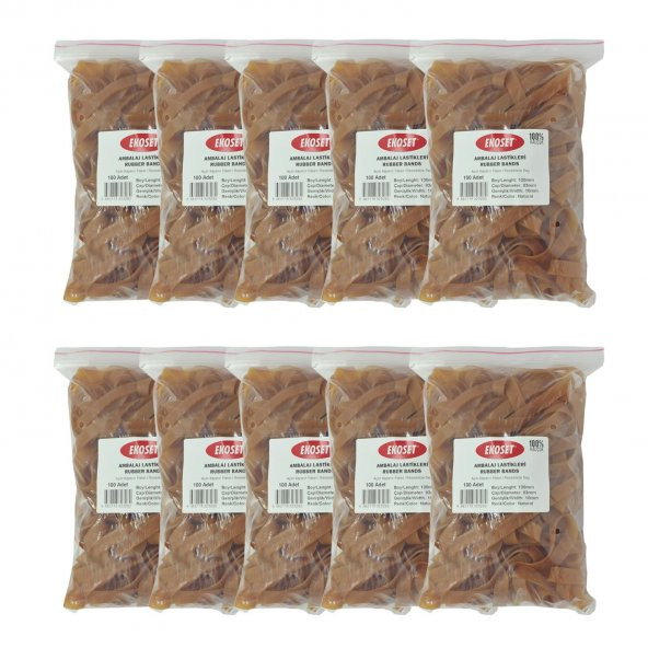 Ekoset 130x10mm Geniş Kauçuk Paket Ambalaj Lastiği 1.000 Adet ürün görseli 1