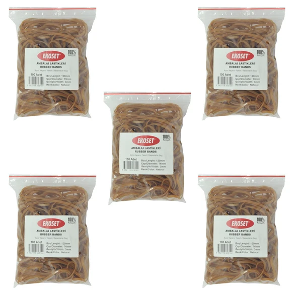 Ekoset 120x3mm Geniş Kauçuk Paket Ambalaj Lastiği 500 Adet ürün görseli 1