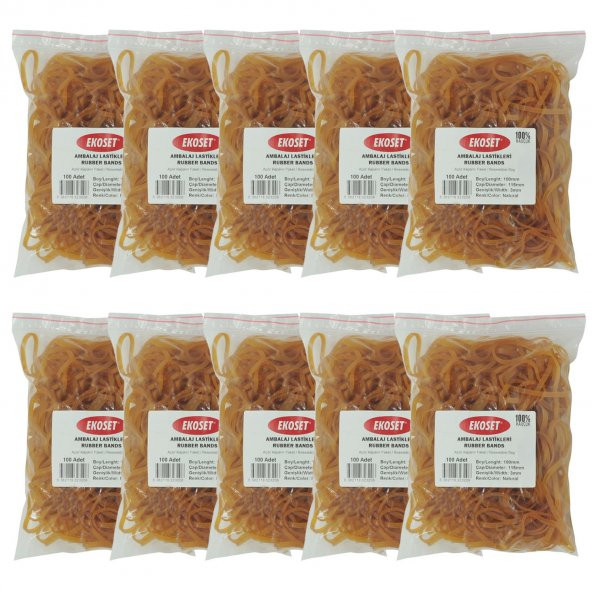 Ekoset 180x3mm Geniş Kauçuk Paket Ambalaj Kasa Lastiği 1.000 Adet ürün görseli 1