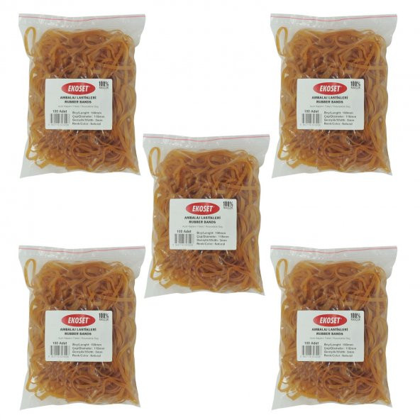 Ekoset 180x3mm Geniş Kauçuk Paket Ambalaj Kasa Lastiği 500 Adet ürün görseli 1