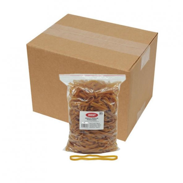 Ekoset 180x5 Geniş Kauçuk Paket Ambalaj Lastiği 12Kg Koli (180x5) ürün görseli 1