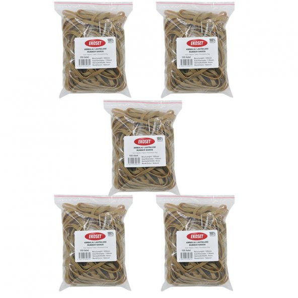 Ekoset 180x6mm Geniş Kauçuk Paket Ambalaj Kasa Lastiği 500 Adet ürün görseli 1