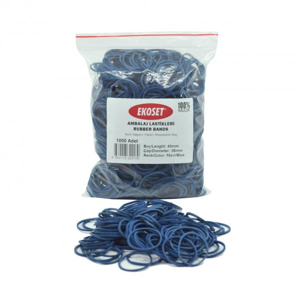 Ekoset Mavi Paket Ambalaj Toka para lastiği 1000 Adet 40mm ürün görseli 1