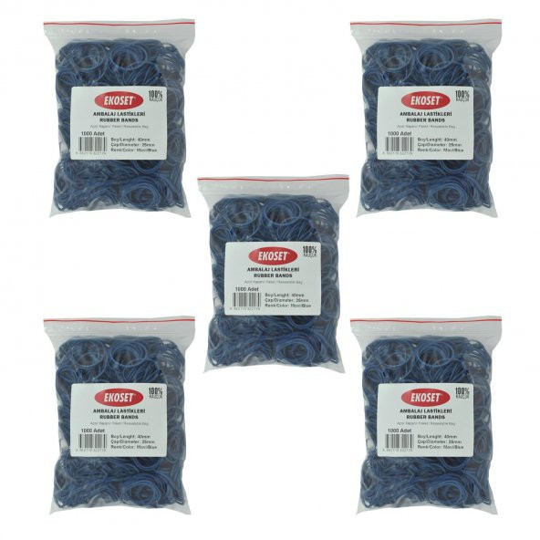 Ekoset Mavi Paket Ambalaj Para Lastiği 40mm 5.000 Adet ürün görseli 1