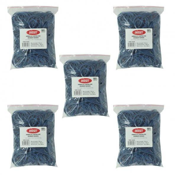 Ekoset Mavi Paket Ambalaj Para Lastiği 70mm 5.000 Adet ürün görseli 1