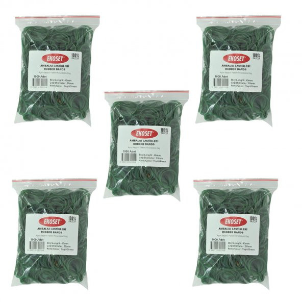 Ekoset Yeşil Paket Ambalaj Para Lastiği 40mm 5.000 Adet ürün görseli 1