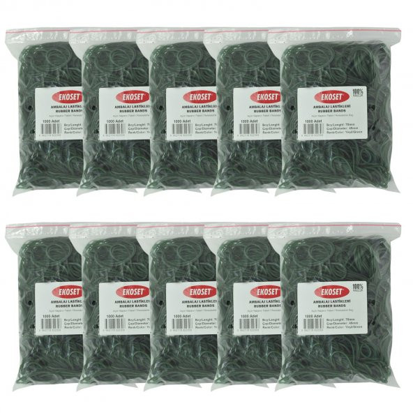 Ekoset Yeşil Paket Ambalaj Para Lastiği 70mm 10.000 Adet ürün görseli 1