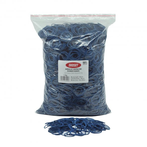 Ekoset Mavi Paket Ambalaj Toka Para Lastiği 40mm 1Kg ürün görseli 1