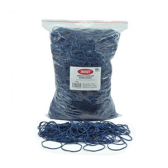 Ekoset Mavi Paket Ambalaj Para Lastiği 70mm 1Kg ürün görseli 1