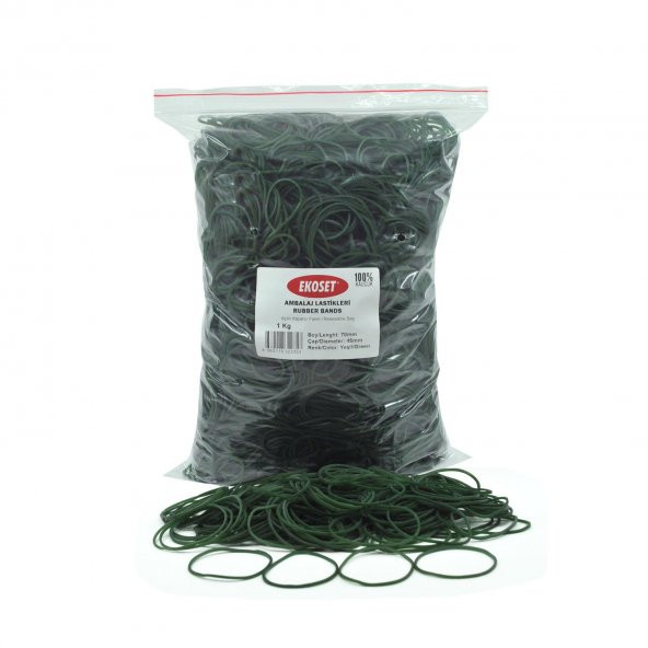 Ekoset Yeşil Paket Ambalaj Para Lastiği 70mm 1Kg ürün görseli 1