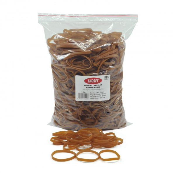 Ekoset Geniş Kauçuk Paket Ambalaj Kasa Lastiği 70x5mm 1Kg ürün görseli 1