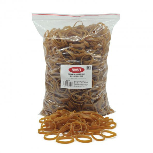 Ekoset 50x5mm Geniş Kauçuk Paket Ambalaj Lastiği 1Kg ürün görseli 1