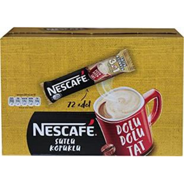 Nestle Nescafe 3ü1 Arada Sütlü Köpüklü 72 Adet 17,4gr ürün görseli 1