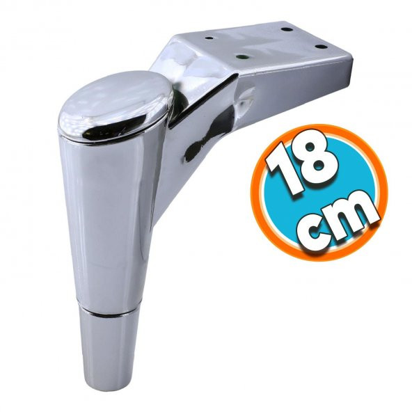 Mobilya Kanepe Sehpa TV Ünitesi Koltuk Ayağı 18 cm Krom Baza Ayak ürün görseli 1