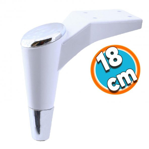 Mobilya Kanepe Sehpa TV Ünitesi Koltuk Ayağı 18 cm Beyaz Krom Baza Ayak ürün görseli 1