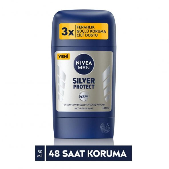 Nıvea Men Stick Deodorant 50ml Silver Protect ürün görseli 1