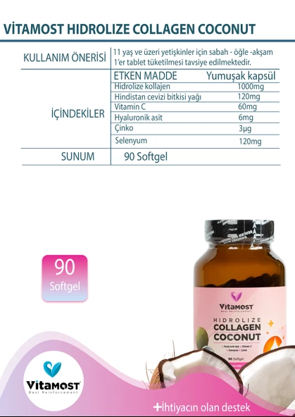 Coconut & Collagen 90 Soft Jel Kapsül - Resim 5