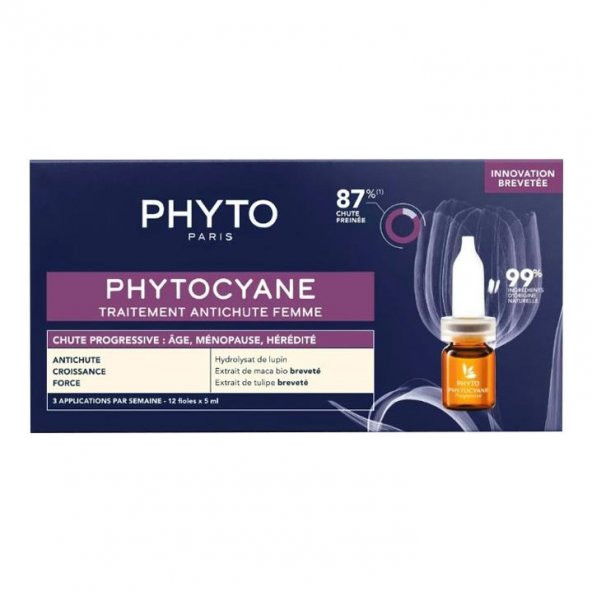 Phyto Phytocyane Kadınlar İçin Saç Dökülmesi Karşıtı Bakım 12 Ampül x 5 ml ürün görseli 1