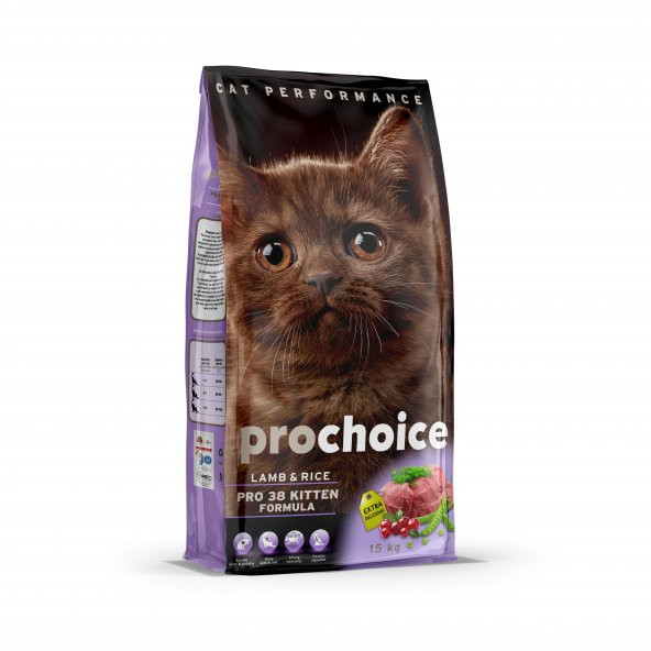 Prochoice Cat Pro 38 Kuzu Etli Pirinçli Yavru Kedi Maması 15 Kg ürün görseli 1