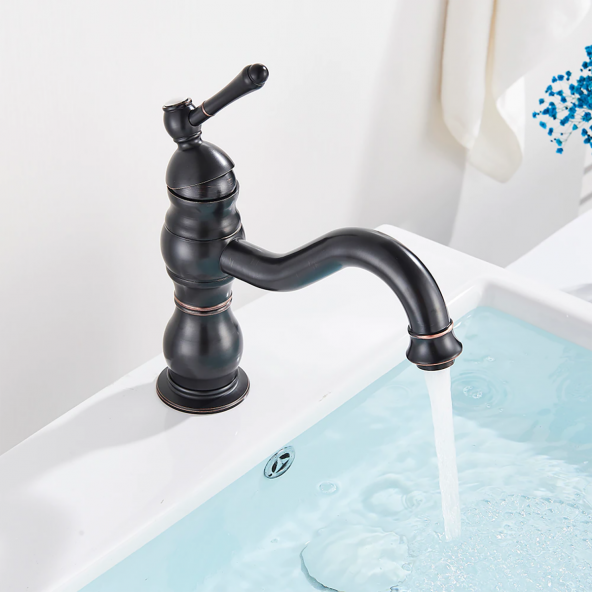FKN Royal Kısa Siyah Lavabo Bataryası - Resim 6