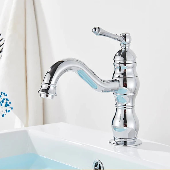 FKN Royal Kısa Krom Lavabo Bataryası - Resim 3