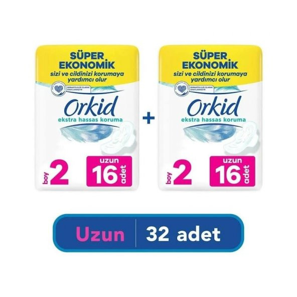 Orkid Ekstra Hassas Koruma Ped Uzun 32x2 64 Adet ürün görseli 1